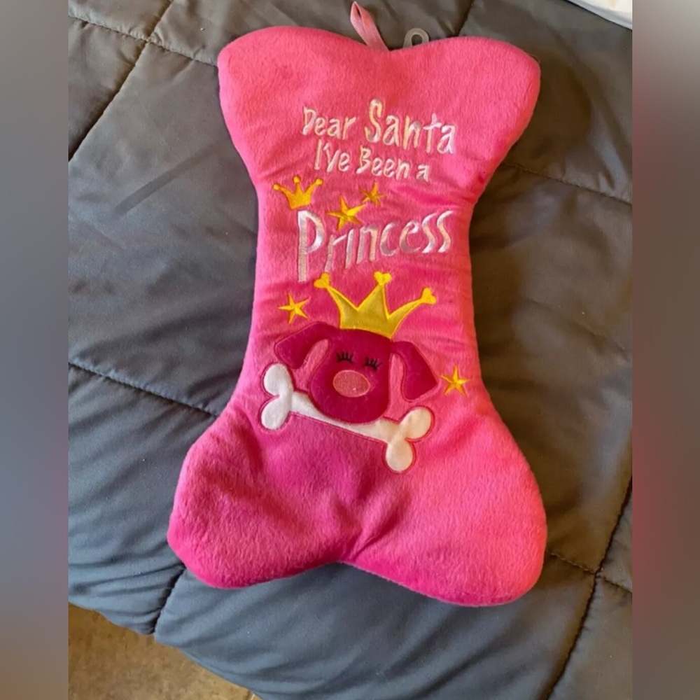 DAN DEE PUPPY DOG PRINCESS HOT PINK CHRISTMAS STOCKING